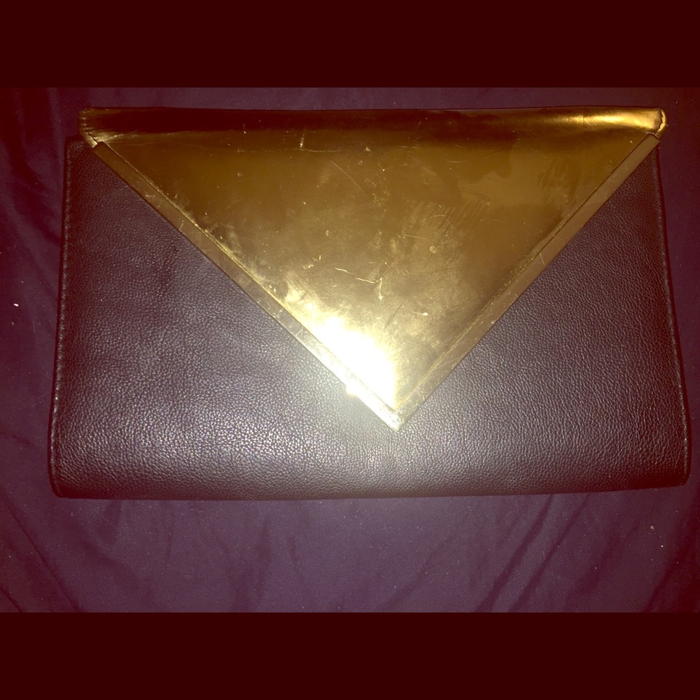 Black and gold envelope clutch